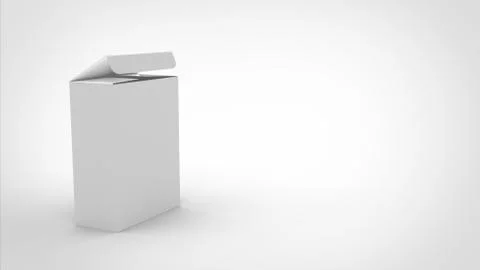 A white paper box half open in white background.3d render mockup 스톡 일러스트