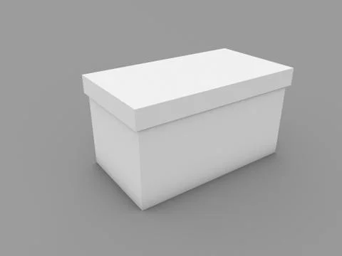 White paper box on a white background. . Stock Illustration