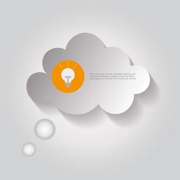 White paper bubble for speech on an grey background. Creative idea Stock Illustration