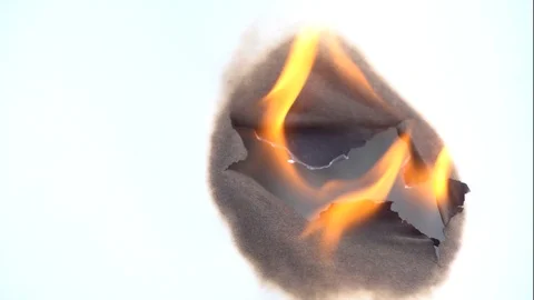 White Paper Burning, Close Up Stock Footage