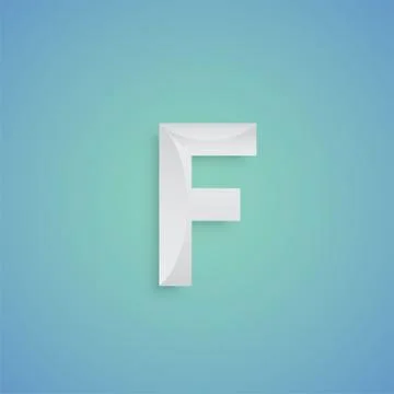 White paper character on blue background from a typeset, vector Stock Illustration