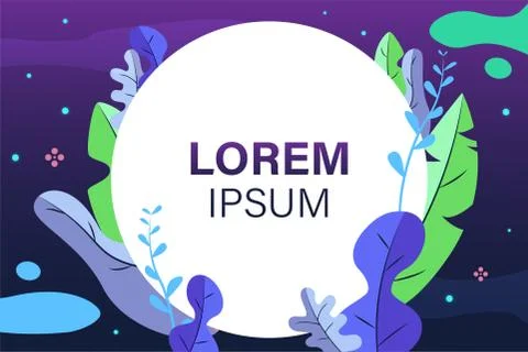 White paper circle frame vector illustration with leaf magic background graph Stock Illustration