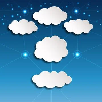 White Paper Clouds Stock Illustration