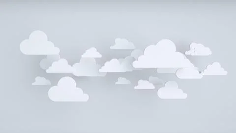 White paper clouds over blue background 스톡 일러스트