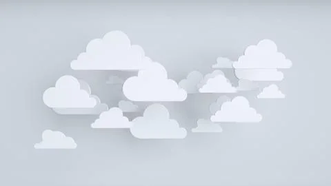 White paper clouds over blue background Ilustración de archivo