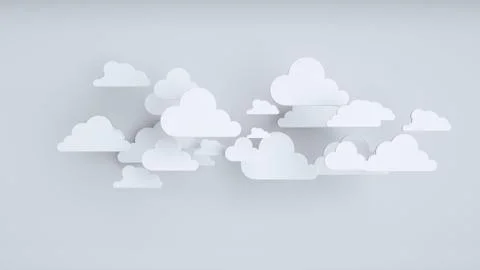 White paper clouds over blue background Ilustración de archivo