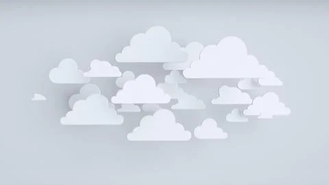 White paper clouds over blue background 스톡 일러스트