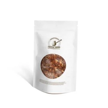 White Paper Coffee Bag Packaging With Window Stock Illustration