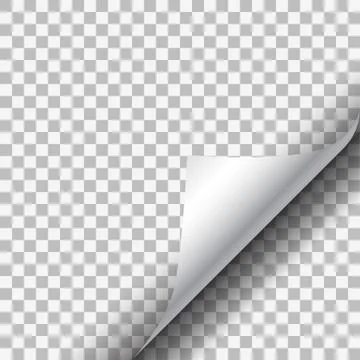 White paper corner on transparent background. Stock Illustration