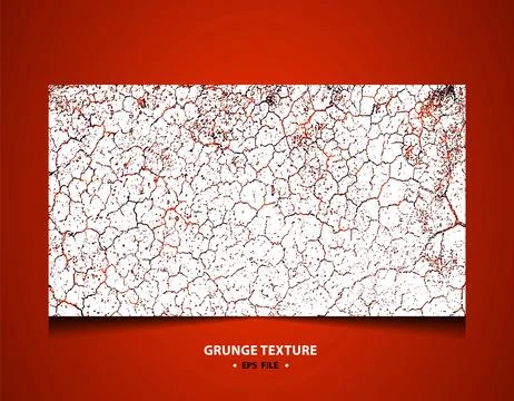 A white paper with cracks on it on a red background, abstract grungy effect Stock Illustration