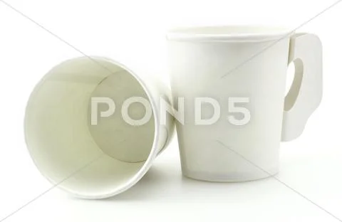 White paper cup close up Stock Photos