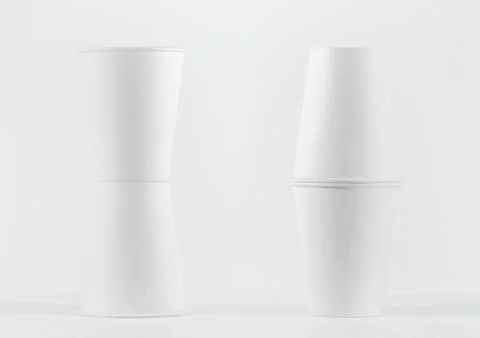 White paper cup mockup without lid, coffee cup. Foto stock