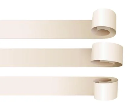 White paper curl. Vector illustration. Isolated on white background. Set Illustrazione stock
