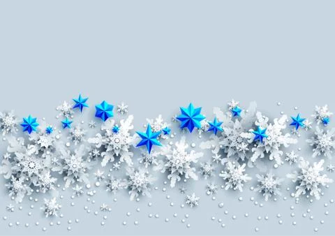 White paper cut snow Stock Illustration