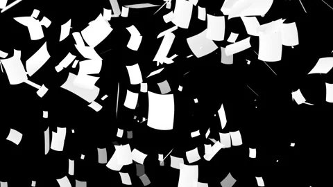 White paper documents transition animation randomly flying upward. Видео 340416856