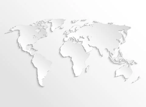 White paper earth 3d map. Vector template for business infographic Stock Illustration