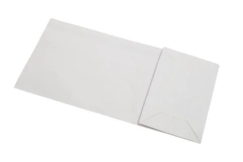 White paper envelope isolated on white background. Blank stationery for bus.. Stock Photos