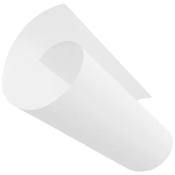 White paper flying in air, vector realistic rolled paper sheet, clear page Stock Illustration