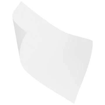 White paper flying in air, vector realistic paper sheet with curled corner Stock Illustration