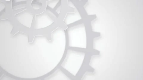 White paper gears rotating seamless loop motion background Stock Footage 345601204