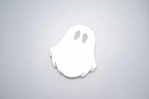 White paper ghost on gray background Stock Photos