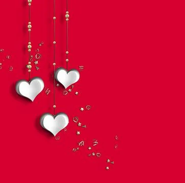 White paper hearts Stock Illustration