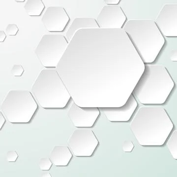 White paper hexagon labels Stock Illustration