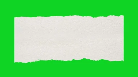 White paper horizontal banner center cross cut revealing animated on green Stock Footage 335216437