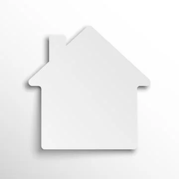 White paper House icon. Vector illustration Stock Illustration