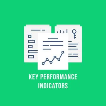White paper like key performance indicator icon Stock Illustration