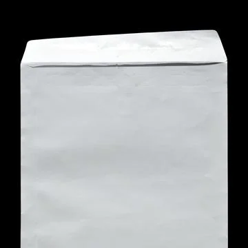 White paper mail open rectangle envelope on a black background Stock Photos