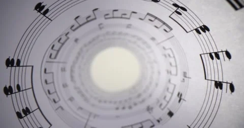 White paper with musical notes rolled up... | Stock Video | Pond5