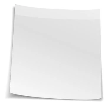 White paper note mockup. Realistic square sheet Stock Illustration