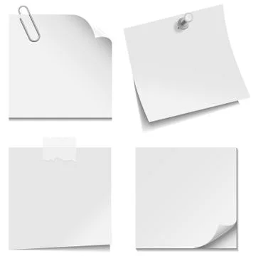 White Paper Notes Stock Illustration