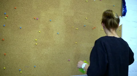 White paper notes with various written to-do tasks affixed to the Stock Footage 59986752