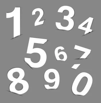 White paper number insert in gray paper Stock Illustration