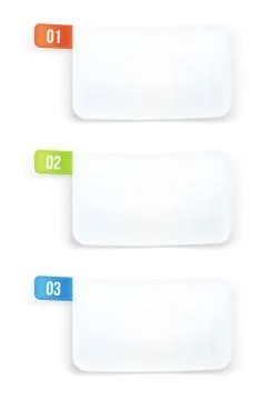 White paper numbered banners Stock Illustration