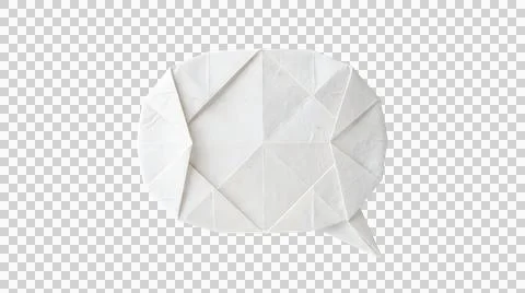 White paper origami speech bubble icon Stock Illustration