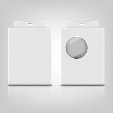 White paper packaging box with reflect on gray background Stock-Illustration