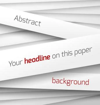 White paper rectangle banner on abstract 3d background with drop shadows 스톡 일러스트