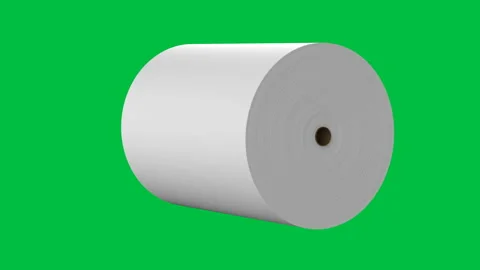 White paper roll on green screen Video stock 141362088