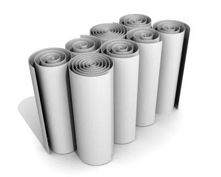 White paper rolls Stock Illustration