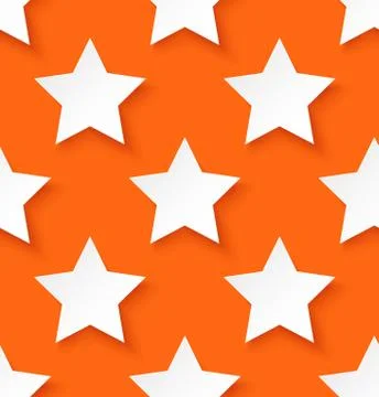 White paper seamless star pattern background Stock Illustration