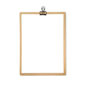 White Paper Sheet on Clipboard Mockup Stock Photos
