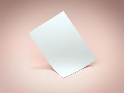 White paper sheet isolated. 3d rendering 스톡 일러스트