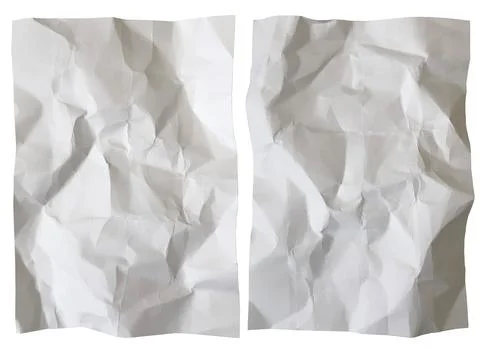 White paper sheet. Paper texture. Crumpled paper or white paper. Stock Illustration