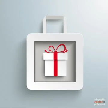 White paper shopping bag gift Stockillustratie