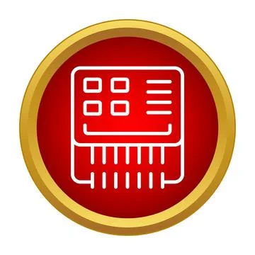 White paper shredder vector icon on red circle Stock Illustration