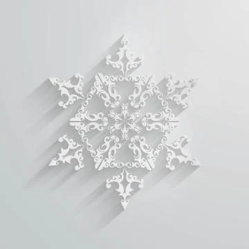 White paper snowflake applique. Stock Illustration