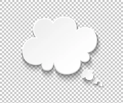 White paper speech bubble. Blank thought balloons, think cloud. Vector speech Stock Illustration